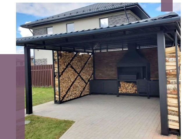 Навесы для барбекю в Ижевске от 12932 руб. под ключ | ПРОЛЁТ-Жвс