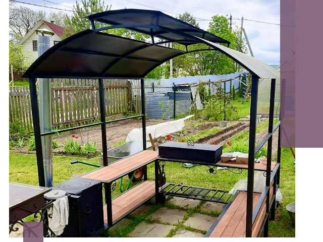 Навесы для барбекю в Ижевске: изготовление, монтаж и демонтаж