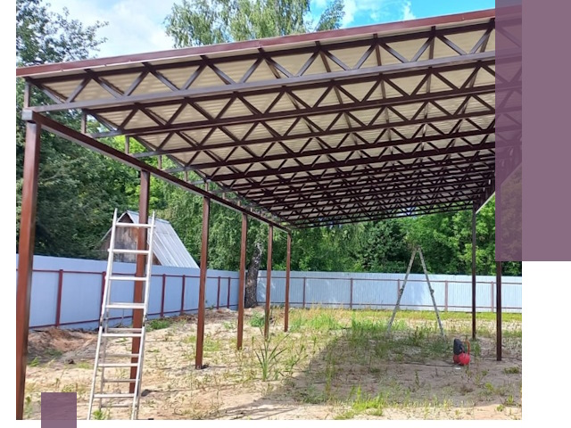 Односкатные навесы под ключ в Ижевске — изготовление и монтаж