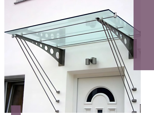 Козырьки над входом под ключ в Ижевске — изготовление и монтаж