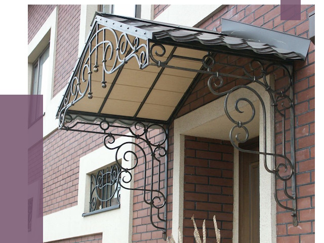 Двускатные козырьки в Ижевске под ключ от 12984 руб.