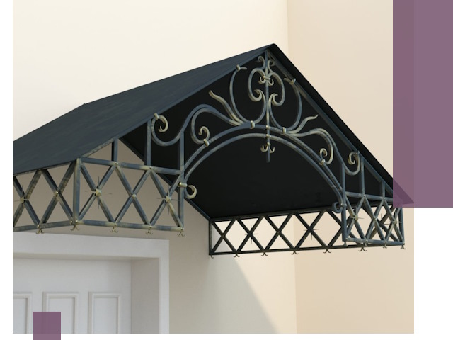 Двускатные металлические козырьки под ключ в Ижевске