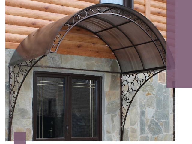 Арочные козырьки под ключ в Ижевске: изготовление и монтаж